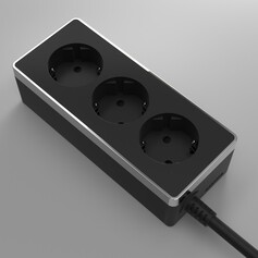 Werkel W6523635  Удлинитель Gallant 3х2К+З, 3м. (черный хром)