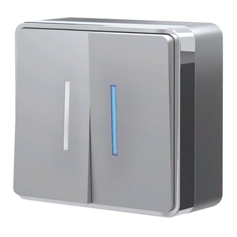 Werkel W5020106  Выключатель двухклавишный с подсветкой Gallant (серебряный)