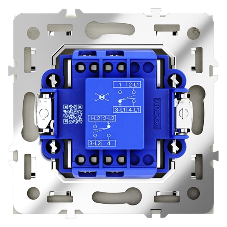 Перекрестный переключатель встраиваемый VOLTUM S70 одноклавишный 10А, (сталь) VLS010505