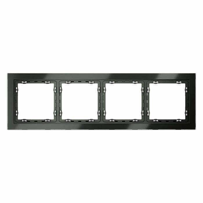 Рамка стеклянная VOLTUM S70 на 4 поста, (титан, стекло) VLS110406