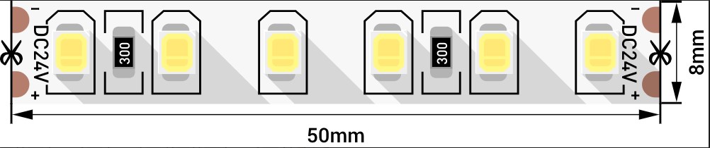 Лента св д SWG SWG2120-24-9.6-NW стандарт 2835 120 LED м 9,6 Вт м 24В IP20 нейтральный белый
