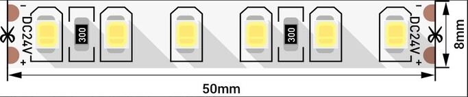 Лента св д SWG SWG2120-24-9.6-NW стандарт 2835 120 LED м 9,6 Вт м 24В IP20 нейтральный белый