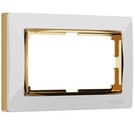 Werkel W0081933  Рамка для двойной розетки Snabb (белый золото)