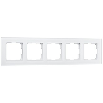 Werkel W0051105  Рамка на 5 постов Favorit (белый матовый,стекло)