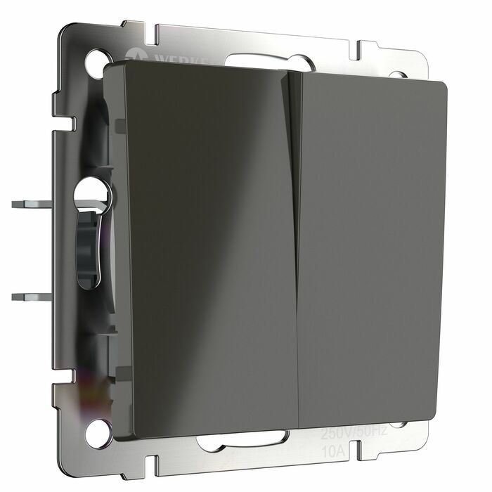 Werkel W1120007  Выключатель двухклавишный (серо-коричневый)