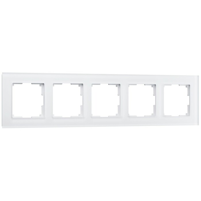 Werkel W0051105  Рамка на 5 постов Favorit (белый матовый,стекло)