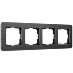 Werkel W0042608  Рамка на 4 поста Platinum (черный алюминий)