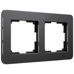Werkel W0022608  Рамка на 2 поста Platinum (черный алюминий)