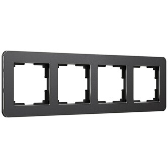 Werkel W0042608  Рамка на 4 поста Platinum (черный алюминий)