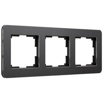 Werkel W0032608  Рамка на 3 поста Platinum (черный алюминий)