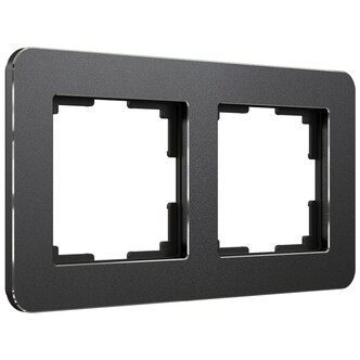 Werkel W0022608  Рамка на 2 поста Platinum (черный алюминий)