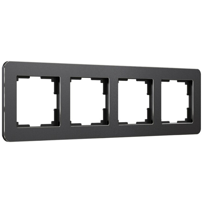Werkel W0042608  Рамка на 4 поста Platinum (черный алюминий)