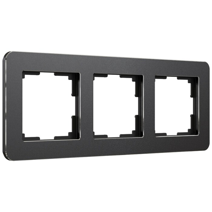 Werkel W0032608  Рамка на 3 поста Platinum (черный алюминий)