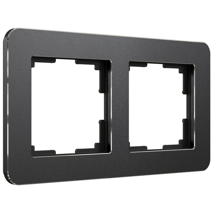 Werkel W0022608  Рамка на 2 поста Platinum (черный алюминий)