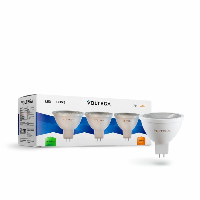 VOLTEGA 7178 Лампочка   3 шт VG2-S1GU5.3warm7W-set