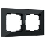 Werkel W0021108  Рамка на 2 поста Favorit (черный,стекло)