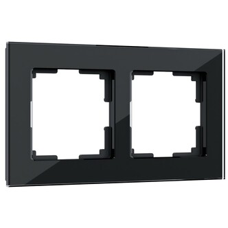 Werkel W0021108  Рамка на 2 поста Favorit (черный,стекло)