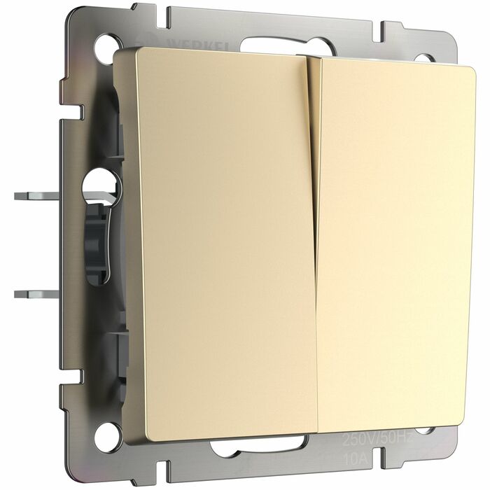 Werkel W1122011  Выключатель двухклавишный проходной (шампань)