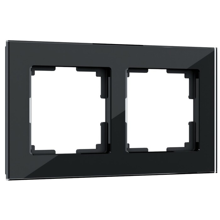 Werkel W0021108  Рамка на 2 поста Favorit (черный,стекло)