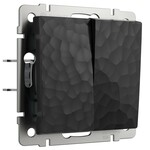 Werkel W1220008  Выключатель двухклавишный (черный)