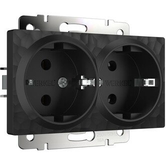Werkel W1272008  Розетка двойная с заземлением (черный)
