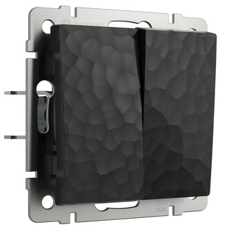 Werkel W1220008  Выключатель двухклавишный (черный)