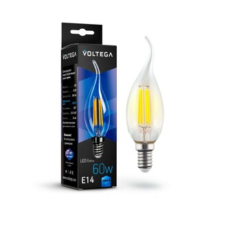 VOLTEGA 7018 VG10-CW1E14cold6W-F Crystal Candle wind 6W 4000K E14