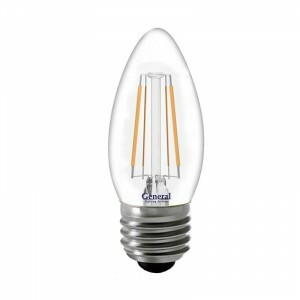 General свеча E27 8W 2700K 2K 35x96 филамент (нитевидная), прозр 649974