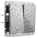 Werkel W1222006  Выключатель двухклавишный проходной (серебряный)