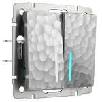 Werkel W1220106  Выключатель двухклавишный с подсветкой (серебряный)
