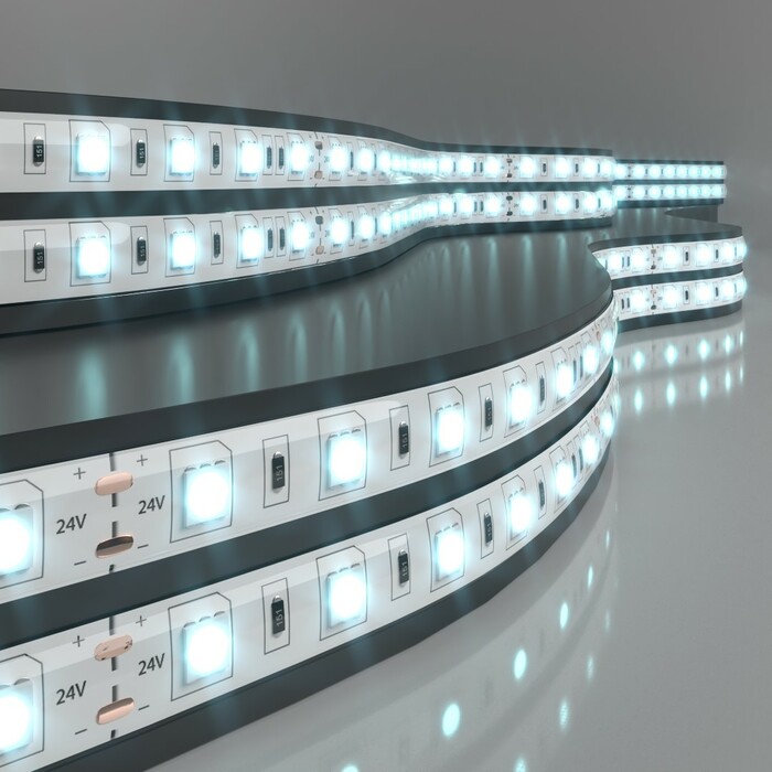 ELEKTROSTANDART 5050 24V 60Led 14,4W IP65 Лента свет 60Led14,4W IP65 6500K холодный белый(цена за 1м