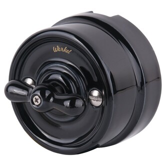Werkel W5612008  Переключатель одноклавишный (черный) Ретро