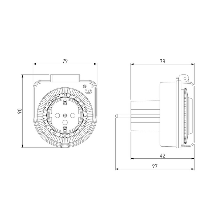 ELEKTROSTANDART TMH-M-2 16A x1 IP44 Розетка-таймер электронная Белый