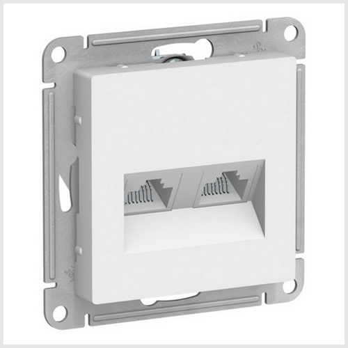 Механизм розетка комп. AtlasDesing RJ45+RJ45 белый ATN000185