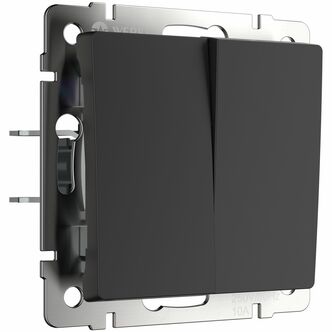 Werkel W1120008  Выключатель двухклавишный (черный матовый)