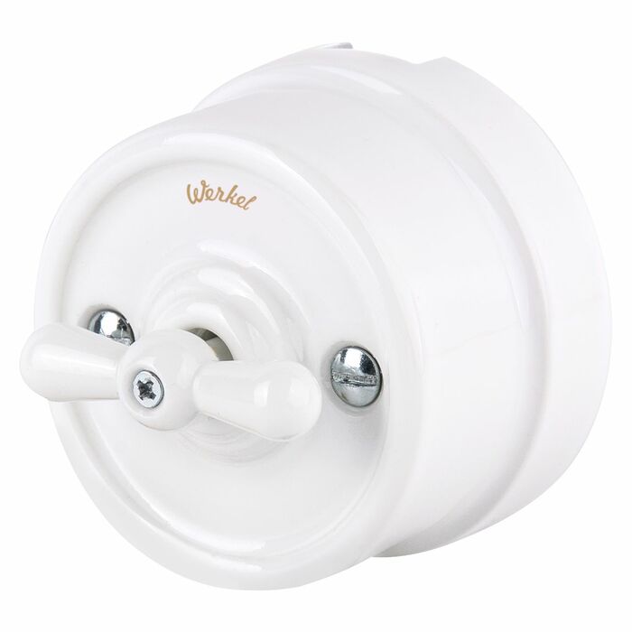 Werkel W5612001  Переключатель одноклавишный (белый) Ретро