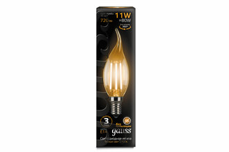 Лампа Gauss LED Filament Candle  E14 11W 2700К прозрачная 104801111