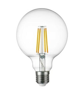 LIGHTSTAR 933104 Лампа энергосберегающая LED FILAMENT 220V G95 E27 8W=80W 720LM 360G CL 4000K 30000H