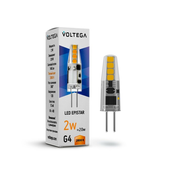 Лампочка Capsule G4 2W 12V 2800K 7142 VG9-K1G4warm2W-12