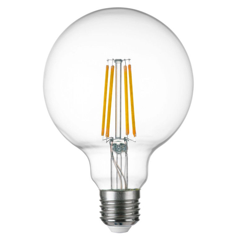 LIGHTSTAR 933102 Лампа энергосберегающая LED FILAMENT 220V G95 E27 8W=80W 720LM 360G CL 3000K 30000H