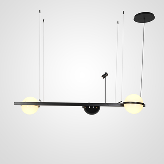 Реечный Подвесной Светильник Palma Wall Lamp 2 Шара + 1 Вазон Горизонтальная By Imperiumloft