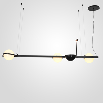 Реечный Подвесной Светильник Palma Wall Lamp 3 Шара + 1 Вазон Горизонтальная By Imperiumloft