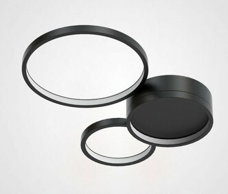 Потолочная Люстра В Виде Колец Twine 3 Rings Black By Imperiumloft
