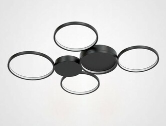 Потолочная Люстра В Виде Колец Twine 5 Rings Black By Imperiumloft