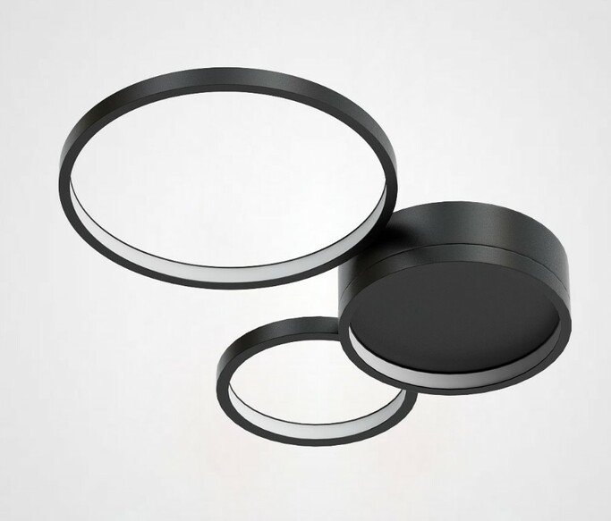 Потолочная Люстра В Виде Колец Twine 3 Rings Black By Imperiumloft