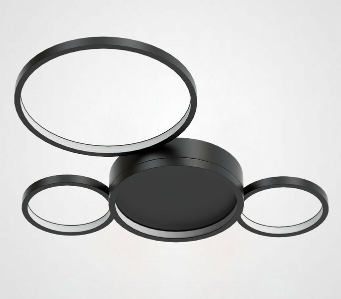 Потолочная Люстра В Виде Колец Twine 4 Rings Black By Imperiumloft