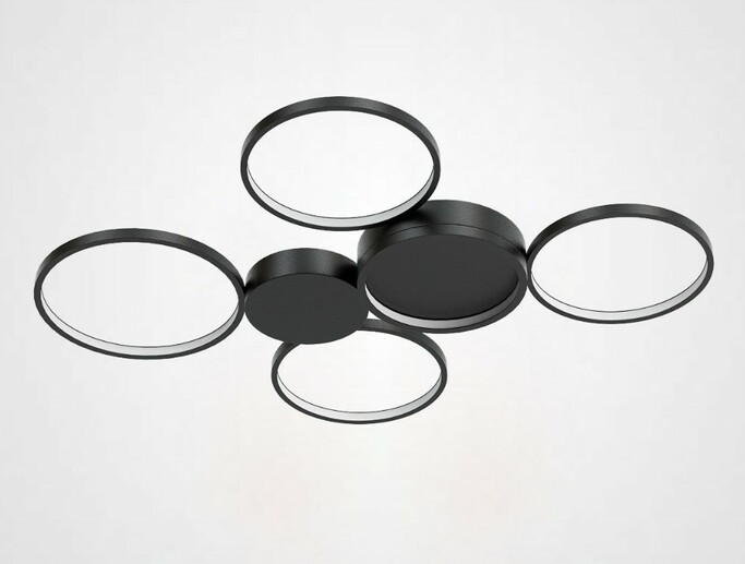 Потолочная Люстра В Виде Колец Twine 5 Rings Black By Imperiumloft