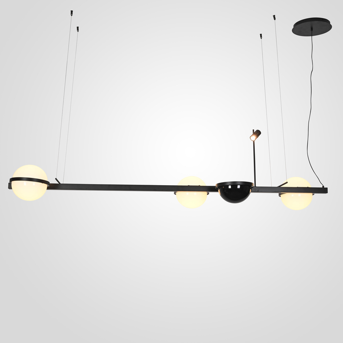 Реечный Подвесной Светильник Palma Wall Lamp 3 Шара + 1 Вазон Горизонтальная By Imperiumloft