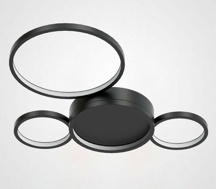 Потолочная Люстра В Виде Колец Twine 4 Rings Black By Imperiumloft