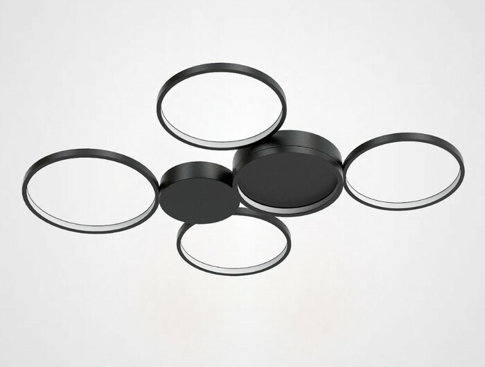 Потолочная Люстра В Виде Колец Twine 5 Rings Black By Imperiumloft